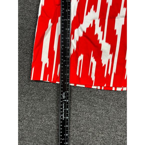 J Crew Skirt Mod Print Postage Stamp Expose Zip Mini Ikat Womens 6 Red White - Picture 6 of 6